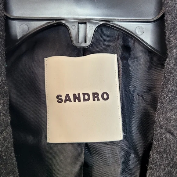 Sandro Broadcloth Wool Cashmere Blend Coat Size XS - Picture 4 of 15